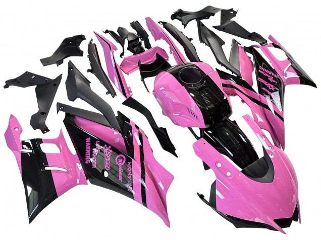 Carenados Moto Yamaha YZF R3/R25 2022-2024 - Rosa Negro Brillante Monstruo Asequibles