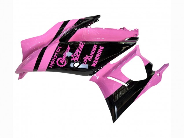 Carenados Moto Yamaha YZF R3/R25 2022-2024 - Rosa Negro Brillante Monstruo Asequibles