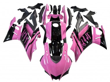Carenados Moto Yamaha YZF R3/R25 2022-2024 - Rosa Negro Brillante Monstruo Asequibles