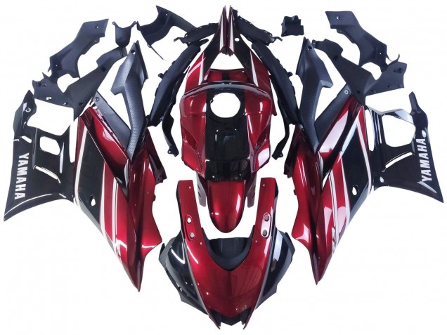 Carenado Moto Yamaha YZF R3/R25 2022-2024 - Rojo Blanco Negro Brillante Asequibles