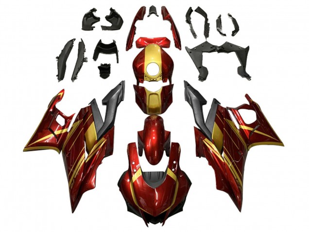 Carenados Moto Yamaha YZF R3/R25 2022-2024 - Rojo Oro Negro Mate Asequibles