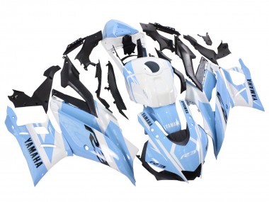 Carenados Moto Yamaha YZF R3/R25 2022-2024 - Blanco Azul Claro Asequibles
