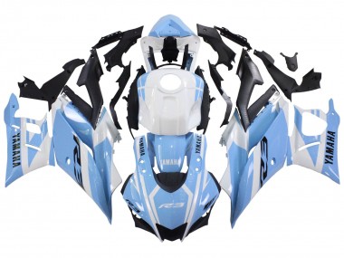 Carenados Moto Yamaha YZF R3/R25 2022-2024 - Blanco Azul Claro Asequibles