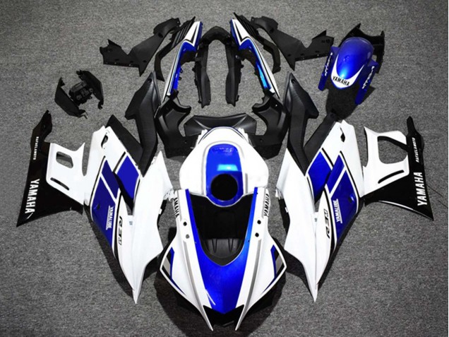 Carenados Moto Yamaha YZF R3/R25 2022-2024 - Blanco Azul Negro Brillante Yamalube Asequibles