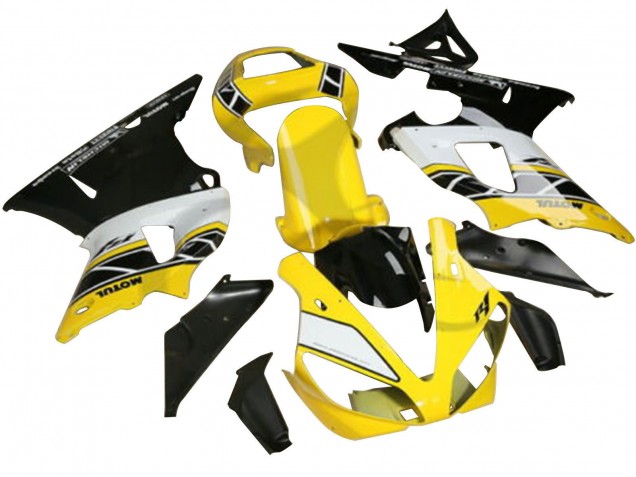 Carenados Moto Yamaha YZF R3/R25 2022-2024 - Amarillo Blanco Negro Motul Asequibles