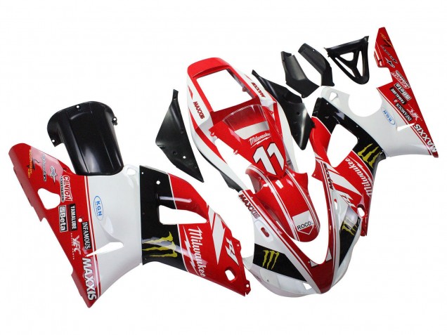 Carenados Moto Yamaha YZF 1000 R1 1998-1999 - Rojo Blanco Negro Amarillo Monstruo Milwaukee MAXXIS 11 Asequibles