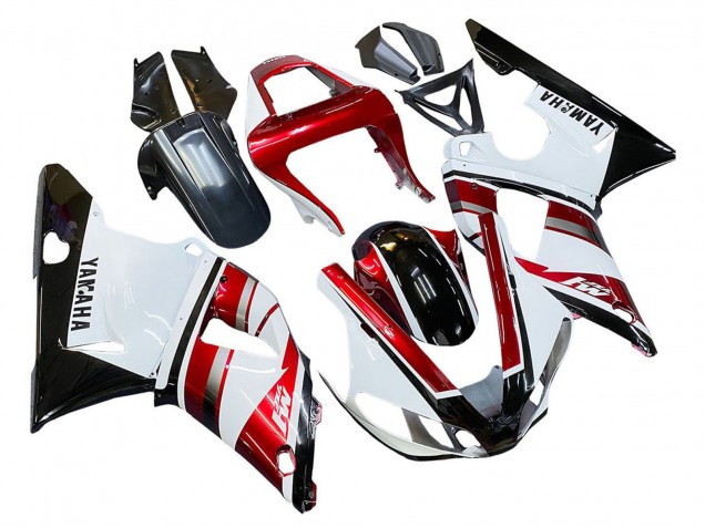 Carenado Moto Yamaha YZF 1000 R1 2000-2001 - Rojo Blanco Negro Brillante Asequibles