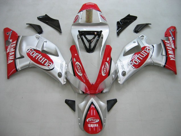 Carenados Moto Yamaha YZF 1000 R1 2000-2001 - Plata Rojo Fortuna Motul Asequibles