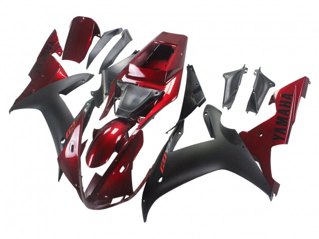 Kits Carenado Moto Yamaha YZF 1000 R1 2002-2003 - Rojo Negro Mate Asequibles