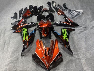 Carenados Moto Yamaha YZF 1000 R1 2002-2003 - Naranja Negro Neon Verde Llama 16 Asequibles