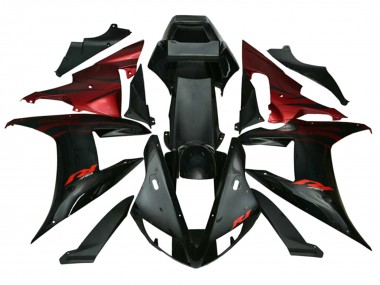 Carenados Moto Yamaha YZF 1000 R1 2002-2003 - Rojo Negro Llama Asequibles