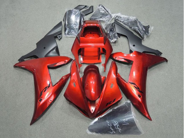 Carenado Moto Yamaha YZF 1000 R1 2002-2003 - Rojo Negro Mate Asequibles