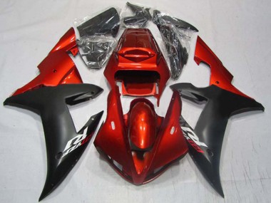 Carenados Moto Yamaha YZF 1000 R1 2002-2003 - Rojo Negro Mate Asequibles