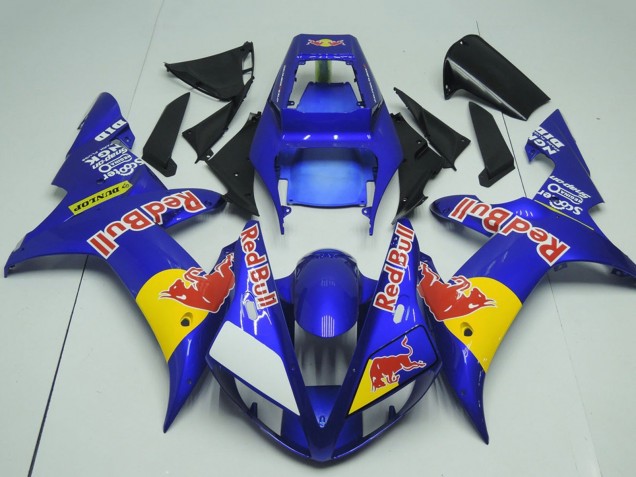 Carenados Moto Yamaha YZF R1 2002-2003 - Azul Amarillo Rojo Bull Asequibles