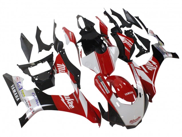 Carenado Moto Yamaha YZF 1000 R1 2015-2019 - Blanco Rojo Negro Milwaukee Asequibles