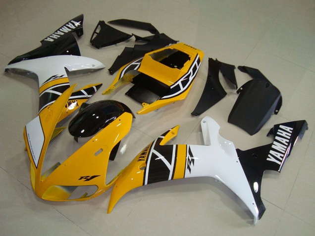 Carenados Moto Yamaha YZF R1 2002-2003 - Amarillo Blanco Negro Anniversary Asequibles