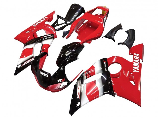 Carenado Moto Yamaha YZF 600 R6 1998-2002 - Rojo Blanco Negro Brillante Asequibles
