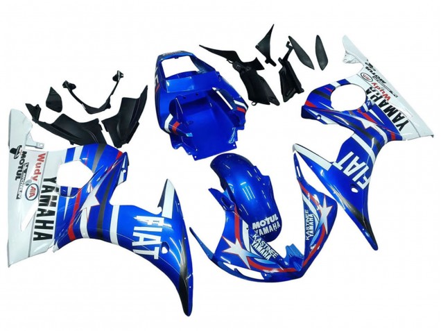 Carenados Moto Yamaha YZF R6 2003-2004 - Blanco Azul Fiat Motul Kastinee Asequibles