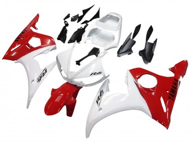 Carenados Moto Yamaha YZF R6 2003-2004 - Blanco Rojo Asequibles