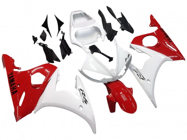 Carenados Moto Yamaha YZF R6 2003-2004 - Blanco Rojo Asequibles