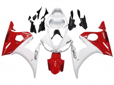 Carenados Moto Yamaha YZF R6 2003-2004 - Blanco Rojo Asequibles