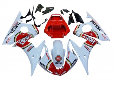 Carenados Moto Yamaha YZF R6S 2006-2009 - Blanco Rojo Lucky Strike Motul Asequibles