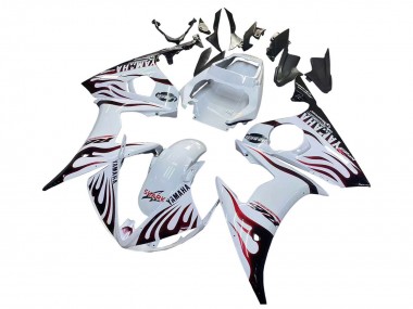 Carenados Moto Yamaha YZF R6S 2006-2009 - Blanco Dark Negro Llama Asequibles