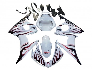 Carenados Moto Yamaha YZF R6S 2006-2009 - Blanco Dark Negro Llama Asequibles