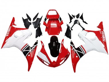 Carenado Moto Yamaha YZF R6 2003-2004 - Blanco Rojo Negro Brillante Asequibles