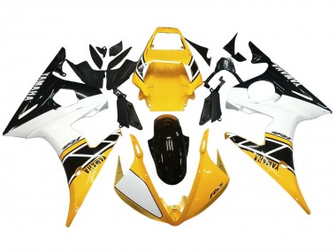Carenados Moto Yamaha YZF R6S 2006-2009 - Amarillo Blanco Negro Brillante Asequibles