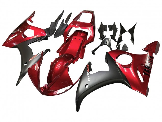 Kits Carenado Moto Yamaha YZF R6 2003-2004 - Rojo Negro Mate Asequibles