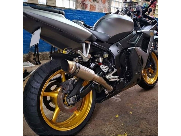 Carenados Moto Yamaha YZF R6S 2006-2009 - Gris Mate Negro Mate Oro Calcomanías Asequibles