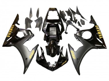 Carenados Moto Yamaha YZF R6S 2006-2009 - Negro Brillante Negro Mate Oro Calcomanías Asequibles