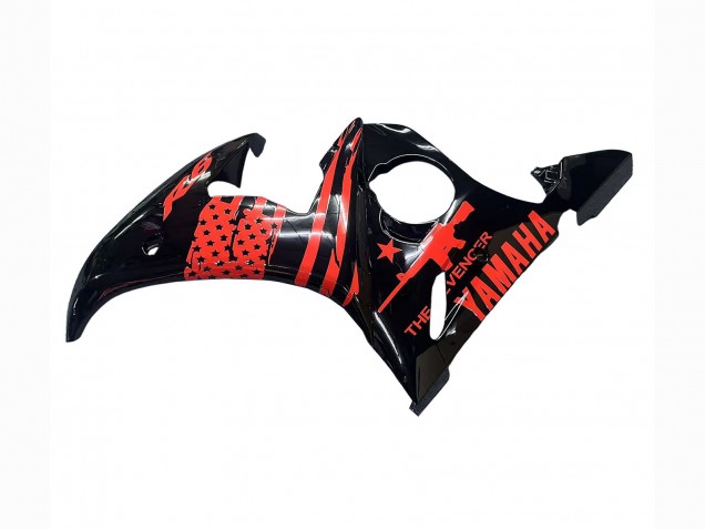 Carenado Moto Yamaha YZF R6S 2006-2009 - Negro Brillante Rojo Asequibles