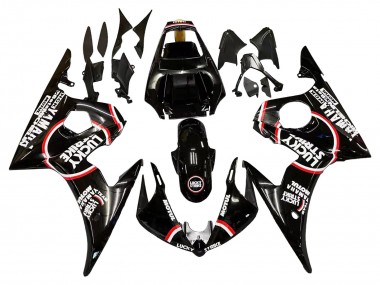 Carenados Moto Yamaha YZF R6S 2006-2009 - Negro Brillante Rojo Blanco Lucky Strike Motul Asequibles