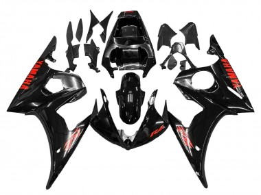 Carenados Moto Yamaha YZF R6S 2006-2009 - Negro Brillante Rojo Asequibles