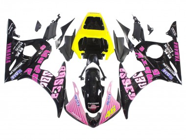 Carenados Moto Yamaha YZF R6S 2006-2009 - Amarillo Rosa Negro Brillante Rossi Repsol 46 Asequibles