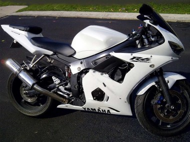 Carenados Moto Yamaha YZF R6S 2006-2009 - Blanco Negro Calcomanías Asequibles