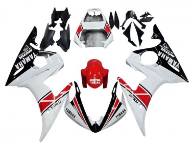 Carenados Moto Yamaha YZF R6S 2006-2009 - Blanco Rojo Negro Brillante Motul Asequibles