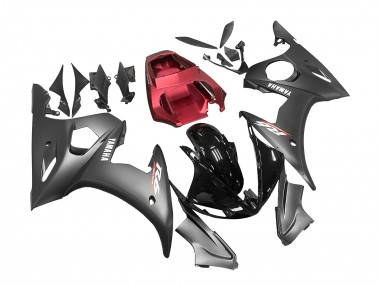Carenados Moto Yamaha YZF R6S 2006-2009 - Negro Rojo Asequibles