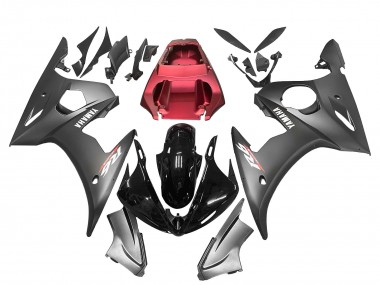 Carenados Moto Yamaha YZF R6S 2006-2009 - Negro Rojo Asequibles