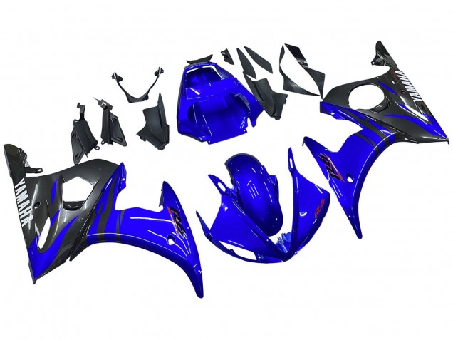 Carenados Moto Yamaha YZF 600 R6 2005 - Azul Brillante Negro Asequibles