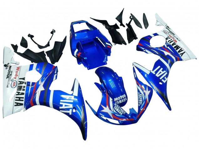 Carenados Moto Yamaha YZF 600 R6 2005 - Azul Blanco Rojo Motul Michelin Fiat Asequibles