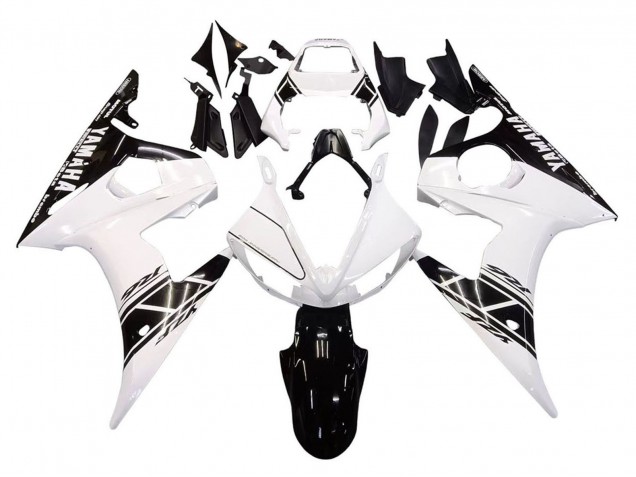 Carenados Moto Yamaha YZF 600 R6 2005 - Blanco Negro Asequibles