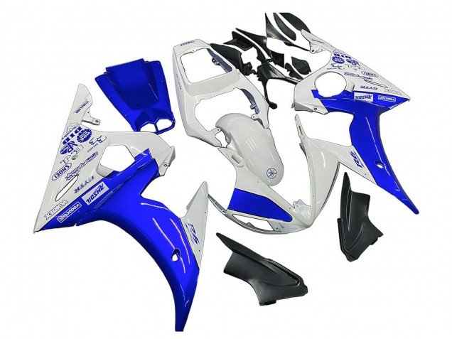 Carenados Moto Yamaha YZF 600 R6 2005 - Blanco Azul Yamalube Asequibles
