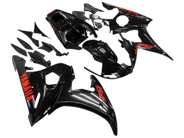 Carenados Moto Yamaha YZF 600 R6 2005 - Negro Rojo Asequibles