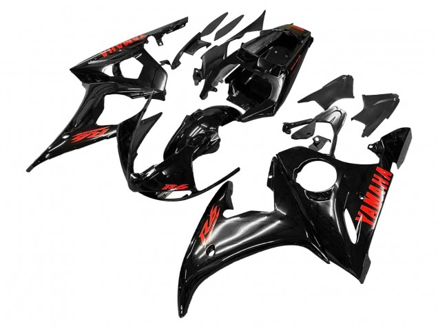Carenados Moto Yamaha YZF 600 R6 2005 - Negro Rojo Asequibles