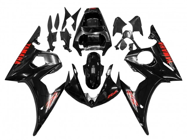 Carenados Moto Yamaha YZF 600 R6 2005 - Negro Rojo Asequibles