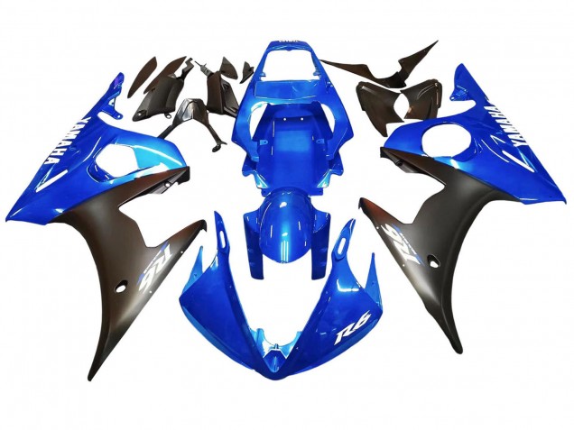 Carenados Moto Yamaha YZF 600 R6 2005 - Azul Negro Mate Asequibles