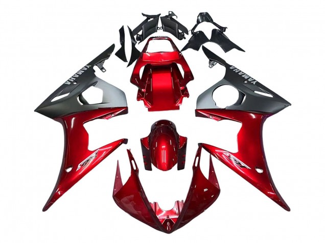 Kits Carenado Moto Yamaha YZF 600 R6 2005 - Rojo Negro Mate Asequibles